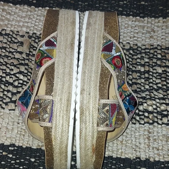 G.H. Bass & Co sequin platform sandals - Picture 4 of 9